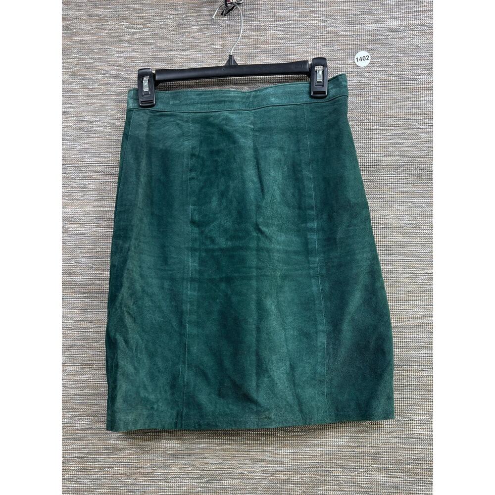 International Leather Collection Suede Pencil Skirt Womens Size 9/10 Green